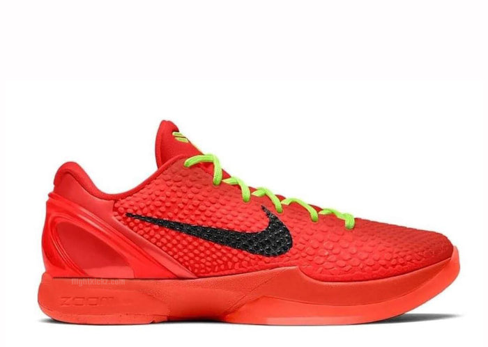 #H12 Nike Zoom Kobe 6 Protro “Reverse Grinch” 3.0 Original e Puro, Red