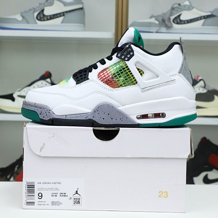 Air Jordan 4 Retro Lucid Green Rasta