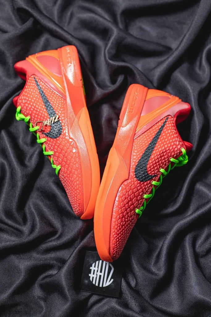 #H12 Nike Zoom Kobe 6 Protro “Reverse Grinch” 3.0 Original e Puro, Red
