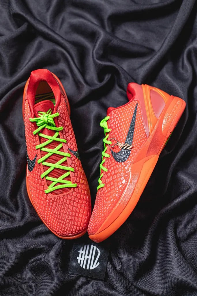 #H12 Nike Zoom Kobe 6 Protro “Reverse Grinch” 3.0 Original e Puro, Red