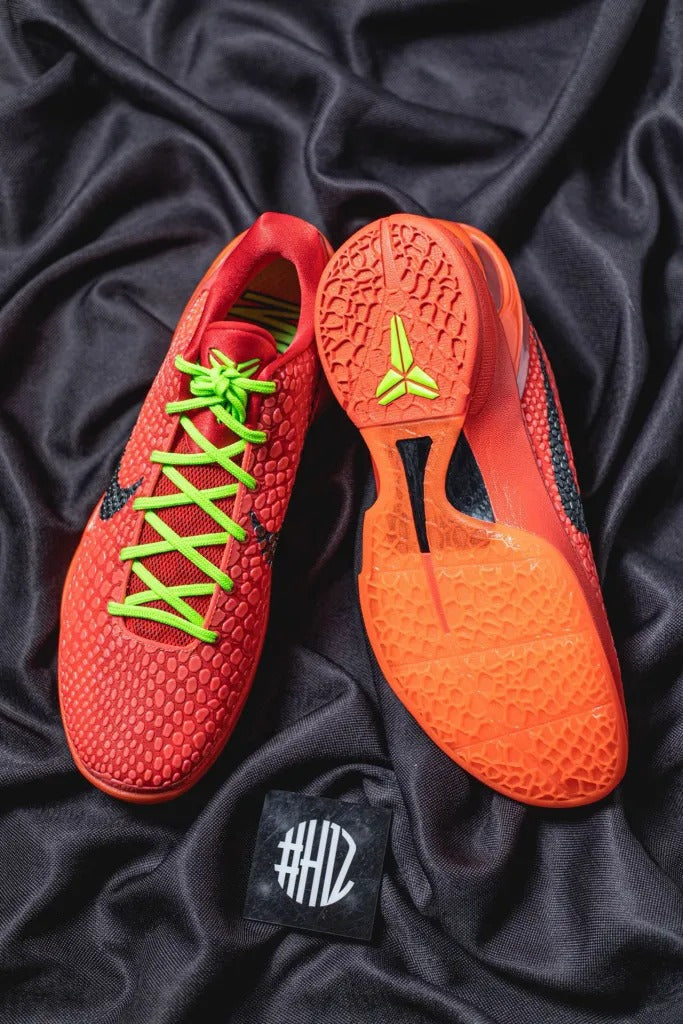 #H12 Nike Zoom Kobe 6 Protro “Reverse Grinch” 3.0 Original e Puro, Red